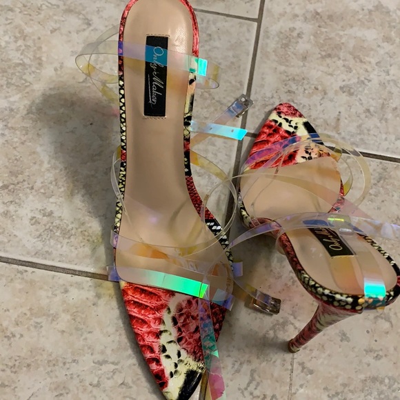 Only Maker Shoes - Only Maker tie up heels Snakeprint